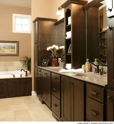 Showplace Cabinetry: Restrooms — Custom Cabinets & Cabinetry project by Baths And Rooms By Denise