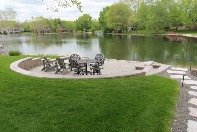 Lakeside Patio & Fire Pit — Landscape Construction project by JMT Landscape Group in Columbus
