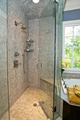 Williamsburg Bathroom Blue Tones — Custom Cabinets & Cabinetry project by Buckeye Cabinet & Supply, Inc.