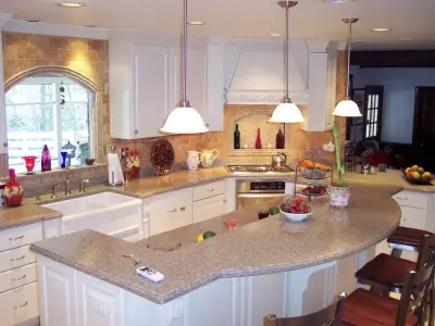 Williamsburg White Dining Kitchen — Custom Cabinets & Cabinetry project by Buckeye Cabinet & Supply, Inc.