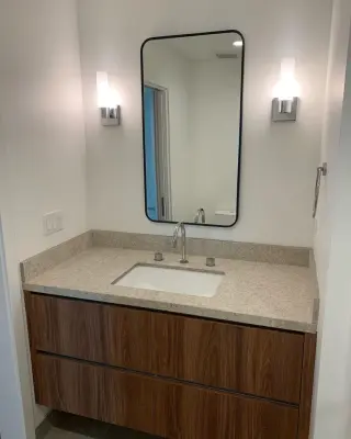 Limestone Countertop for Bathrooms by CMG Granite And Stone Inc.