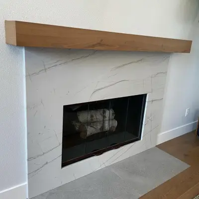Quartzite mantel enclosure by CMG Granite And Stone Inc.