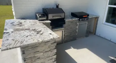 Alfresco Cooking Area — Countertop Installation Services project by E Morales Granite