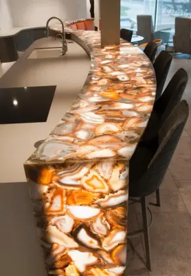 Custom Upper Bar Countertop with Agate Stone by CMG Granite And Stone Inc.