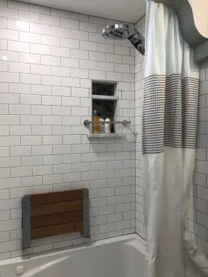 Restroom Renovation — Countertop Installation Services project by B & W Designer Tile