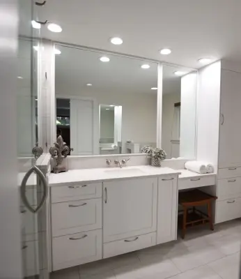 Upscale Bathroom Renovation – Awbrey Butte — Countertop Installation Services project by Nelson Tile And Stone