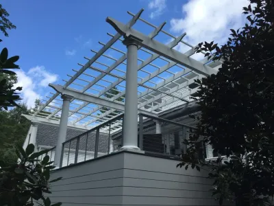 Custom Pergola — Landscape Construction project by Kale's Nursery & Lands