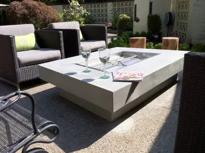 Modern Custom Fire Pit - Eugene, OR — Countertop Installation Services project by Cement Elegance