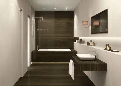Porcelain Master Bathroom — Countertop Installation Services project by Mont Surfaces By Mont Granite