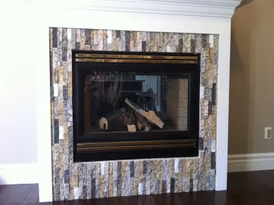 Fireplace Renovation — Countertop Installation Services project by Natural Valley Recycled Granite