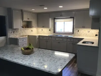 Alaskan White Quartz — Countertop Installation Services project by Granite Makeover