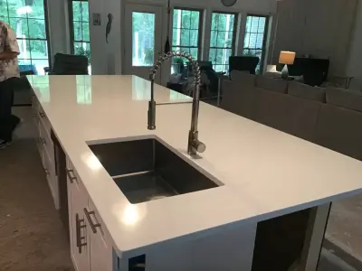 Quartz Isle — Countertop Installation Services project by Granite Makeover