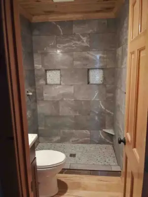 Emerald Isle, NC Guest Bathroom Renovation using Go Board and Aqua Ban by Brinson Custom Tile