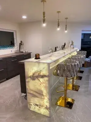 Illuminated Marble Bar — Countertop Installation Services project by Natural Stone Fabricators