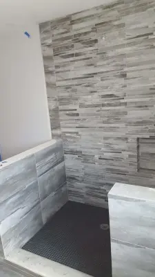 Primary bathroom and shower base — Countertop Installation Services project by StartTile