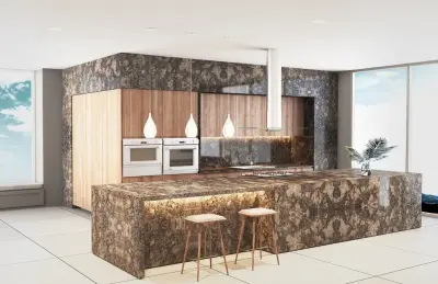 Contemporary Kitchen Featuring Golden Granite — Countertop Installation Services project by C.H. Briggs