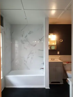 Custom Bathroom Renovation — Countertop Installation Services project by Bonetti Tile