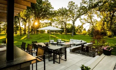 Contemporary Patio Design — Landscape Design project by Bruss Landscaping, Inc.