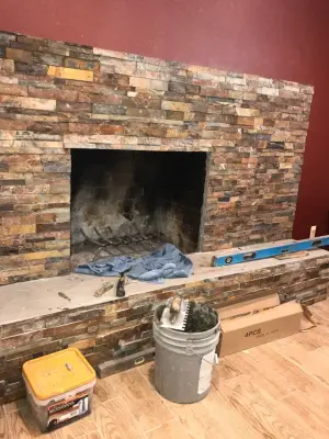 Fireplace Installation — Countertop Installation Services project by B & W Designer Tile