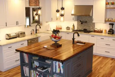 Rustic Walnut Butcher Block Countertop by Armani Fine Woodworking — Countertop Installation Services project by Armani Fine Woodworking