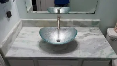 Blue Light Dolomite Vanity Top by Paradise Granite LLC
