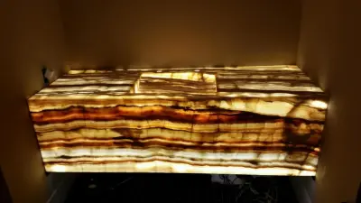 Illuminated Onyx Surface — Countertop Installation Services project by Summit Tile & Stone
