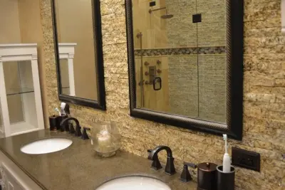 Bathroom Decor — Countertop Installation Services project by A&E Recycled Granite, LLC