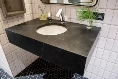 Restrooms and Cabinets by Garden State Soapstone