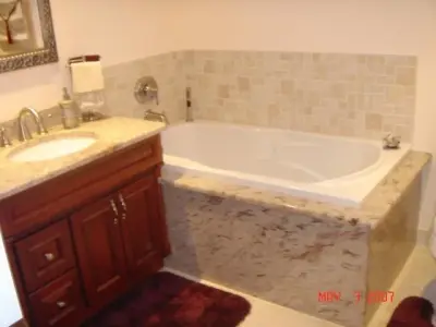Restrooms — Countertop Installation Services project by Granite Solution 1