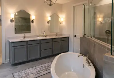 Restrooms — Countertop Installation Services project by Southern Stone & Cabinets