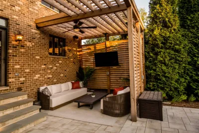Contemporary Patio/Pergola — Landscape Design project by Bruss Landscaping, Inc.