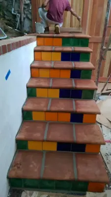 Vibrant and Lively Exterior Stairway — Countertop Installation Services project by JV Tile Installation