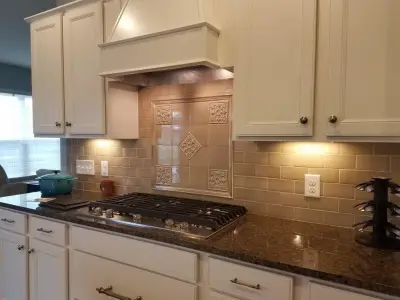 Culinary Highlight Wall Tile — Countertop Installation Services project by Prestige Stone & Tile
