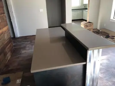 Ginger Quartz Kitchen by Caesarstone — Countertop Installation Services project by S.A.K Granite