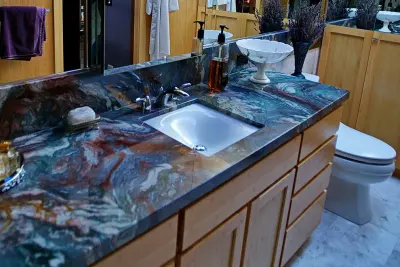 Centralia Restroom — Countertop Installation Services project by Washington Marble Works