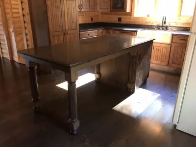 Alder Umber Cabinets with Quartz Countertop Installation — Countertop Installation Services project by PSI Tops | Plastic Specialties Inc