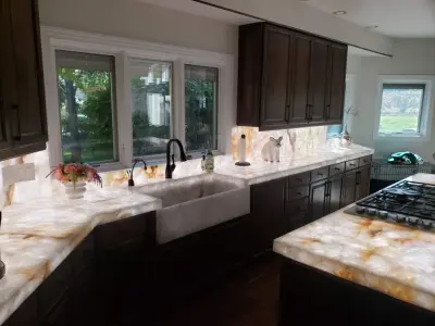 Illuminated Crystal Kitchen — Countertop Installation Services project by Granite And Marble Designs Inc