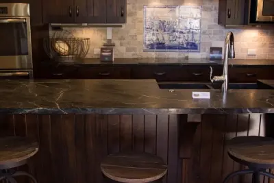 Contemporary Kitchen Design Featuring Soapstone by Custom Counter Tops, Inc