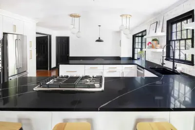 Timeless Marquina Silestone Quartz Kitchen — Countertop Installation Services project by Marble Granite World