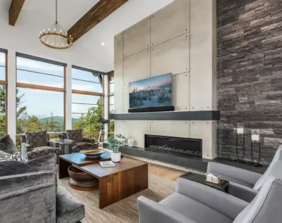Awbrey Butte Fireplace - Norman Building — Countertop Installation Services project by Cement Elegance