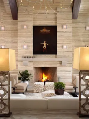 Modern Fireplace Design for a Savannah Home — Countertop Installation Services project by Prestige Stone & Tile