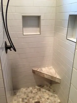 Enhance Master Shower — Countertop Installation Services project by JS Mosaic Works
