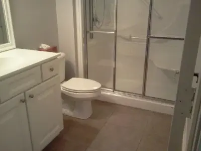 Visitor Bathroom — Countertop Installation Services project by Prestige Stone & Tile