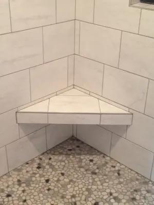 Henslee Primary Shower — Countertop Installation Services project by JS Mosaic Works