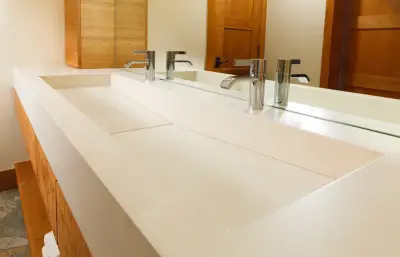 Light-Colored Concrete Basin — Countertop Installation Services project by Molding Mud