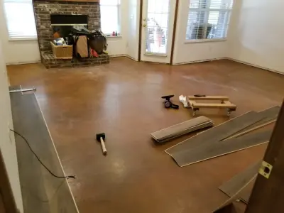 Premium Vinyl Flooring — Countertop Installation Services project by Stylin' Tilen' Flooring
