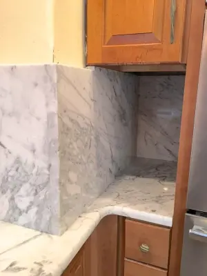 Carrara White Marble — Countertop Installation Services project by Ilkem Marble & Granite Inc
