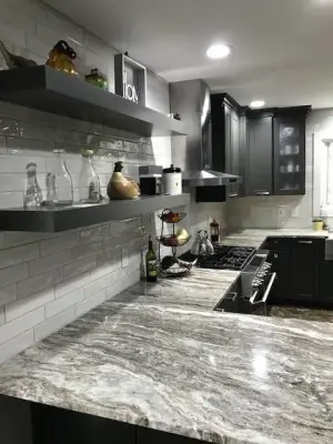 Unrefined Sugar Marble Kitchen Worktops — Countertop Installation Services project by Cutting Edge Countertops, Inc.