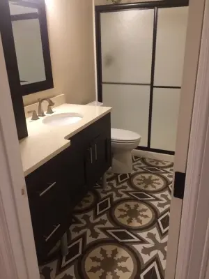 Contemporary Restroom — Countertop Installation Services project by Sheppard's Countertops