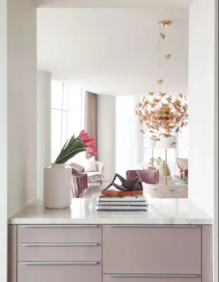 Contemporary Culinary Space in Museum Towers — Countertop Installation Services project by Aria Stone Gallery